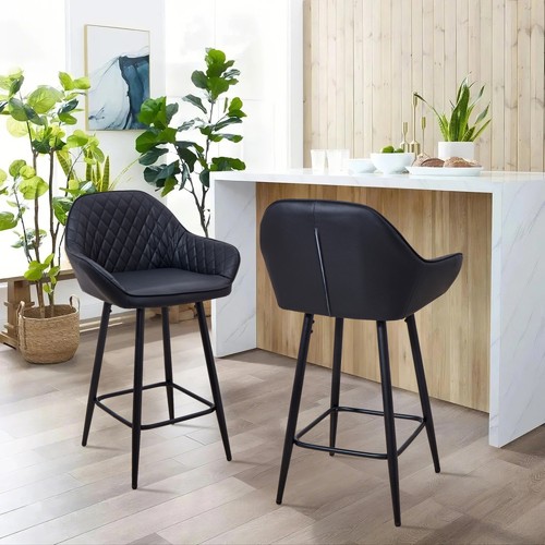 Set bar stools pu leather - 2,