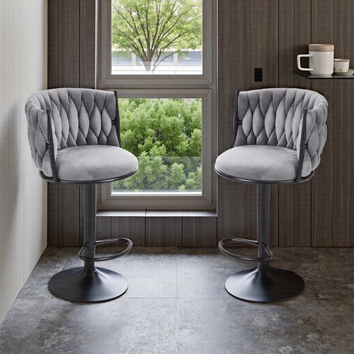Luxury tufted grey bar - 2x,