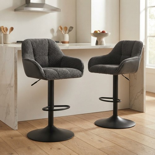 Bar stools set dark grey - bar,
