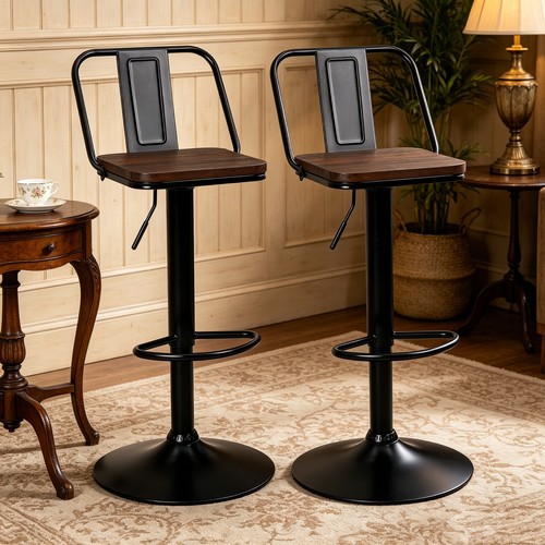 Adjustable bar stools wood - 2x,