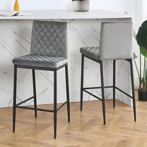 2pcs velvet bar stools - 2pcs,