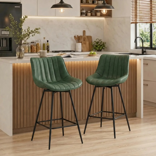 Leather swivel bar stools - swivel,