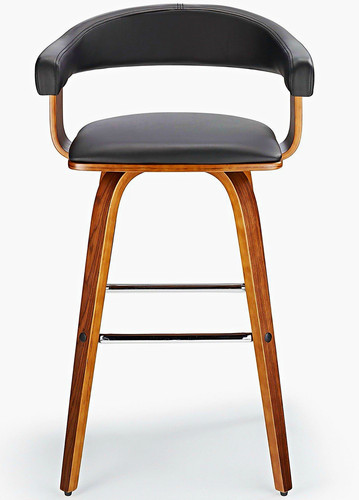 Black upholstered bar stool - black,