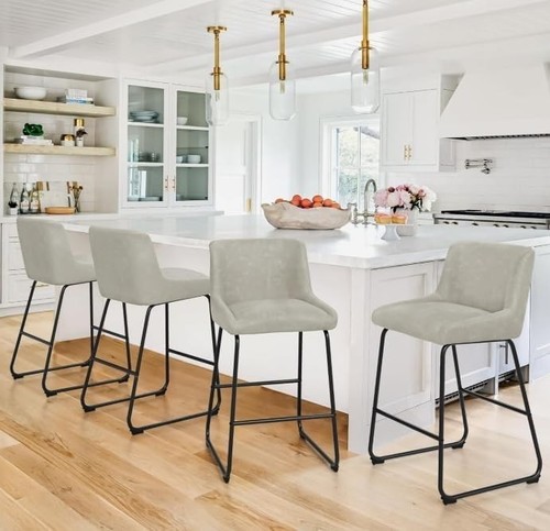 Bar stools set 4 pu - bar, 3/4