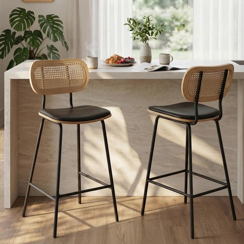 Stylish black bar stools set - stylish,
