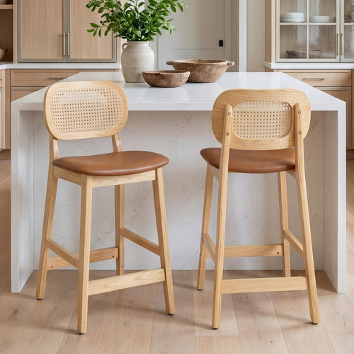 Bar stools set wooden - of, 2